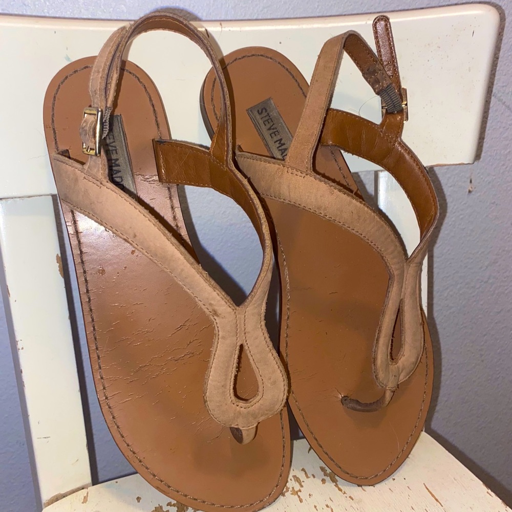 Steve Madden Tan Sandals Size 7 1/2 Suede